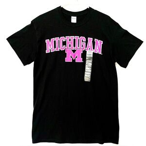 Michigan Wolverine’s Black and Pink T-Shirt with Pink Michigan